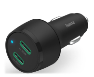 Ładowarka i akumulator HAMA Ładowarka samochodowa PD/QC 45W 2xUSB-C 4047443489821